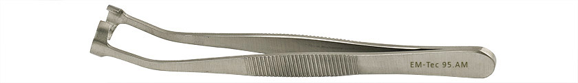 EM-Tec 95.AM SEM stub gripper tweezers for Ø9.5mm cylinder stubs, anti-magnetic stainless steel